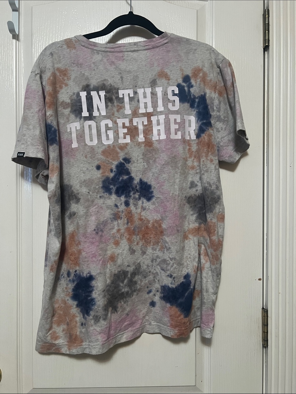 PINK vs Tie-Dye Graphic Tee - "In This Together" - Gray/Pink/Blue